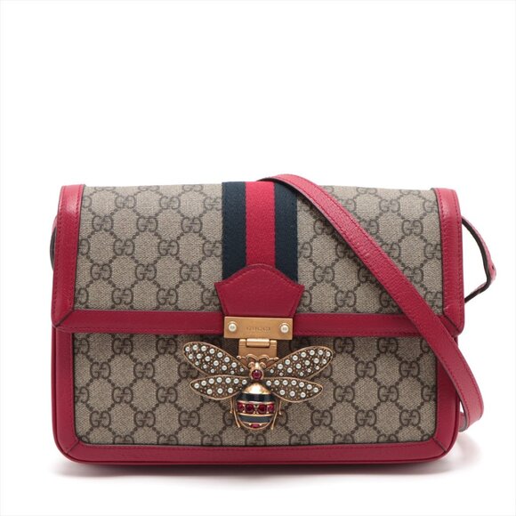 Gucci Handbags - SOLD OUT ❌Gucci GG Supreme Queen margaret PVC & leather Shoulder bag Red 524356